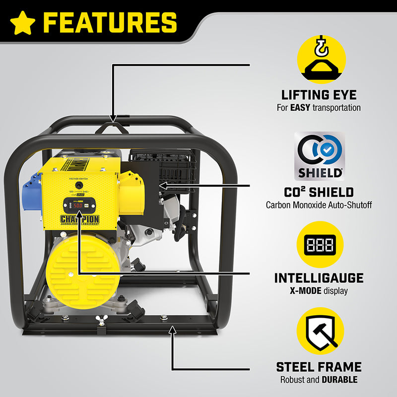 Champion 3000 Watt LPG Dual Fuel Generator with Lifting Eye